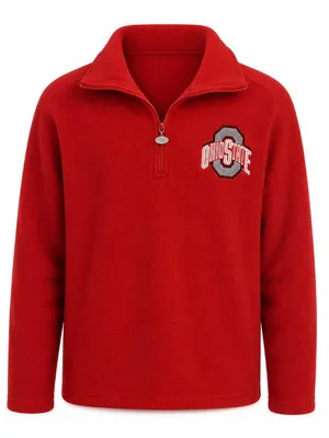 Vintage BellePointe Ohio State Buckeyes Red Fleece Quarter Zip L thumbnail 2