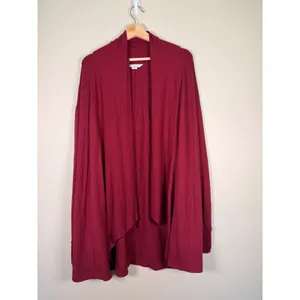 Athleta Pranayama Wrap Cardigan Dark Red XL 882498-12 Open Front Shawl‎ Collar thumbnail 2