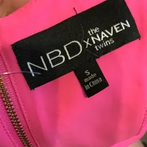 NBD Revolve Believe‎ Me Dres high neck cut out mini neon pink halter small thumbnail 7