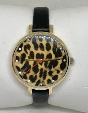 Ladies Fashion Watch Leopard Print dial gold tone 35mm quartz analog running thumbnail 1