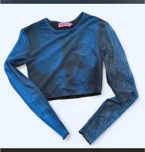 Edikted Blue Mesh Top thumbnail 1