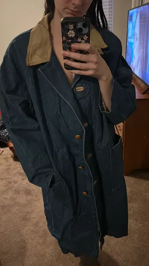 Vintage Paris Sport Club Denim Trenchcoat thumbnail 1