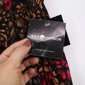 Sag Harbor Skirt Womens 1X Black Red Floral Herringbone Midi NWT thumbnail 4