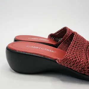 Vintage 90s Cabin Creek Red Woven Wedge Sandals thumbnail 6