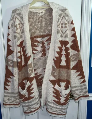 Altar'd State Oversized Boho Knit Cardigan Medium thumbnail 1