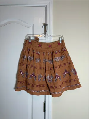 Anthropologie Meghan Embroidered Mini Skirt Size 10 thumbnail 5