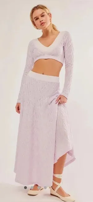 Free People Oakley Skirt Set in Lilac XL thumbnail 1