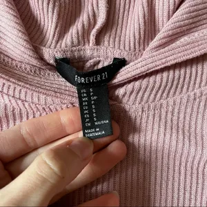 Forever 21 Blush Pink Cropped Ribbed Hoodie Size Small thumbnail 5