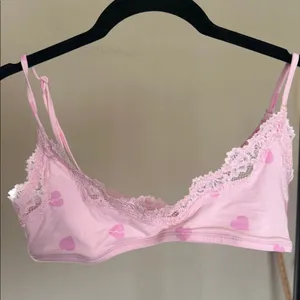 Skims‎ Heartbreaker Lace Scoop Bralette Pink Heart Print Small NWOT thumbnail 3