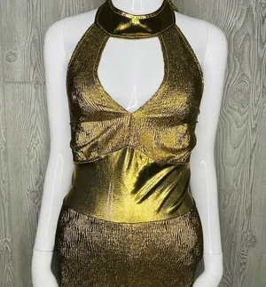 Costume culture Franco disco 70s diva Halloween costume cosplay gold jumpsuit sm thumbnail 3