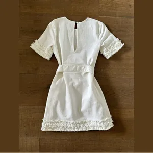 Cinq à Sept easton denim belted a-line mini dress thumbnail 4