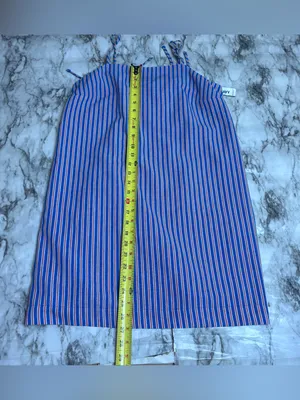 Old Navy Blue & White Striped Spaghetti Strap Mini Dress size small NWT thumbnail 7