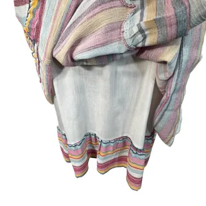 Umgee Large A-Line Mini Dress Striped V-Neck Lined Sleeveless Ruffled Multicolor thumbnail 8