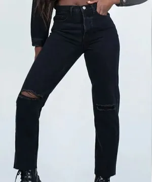 Princess Polly Black Distressed Jeans Women’s 0 thumbnail 1
