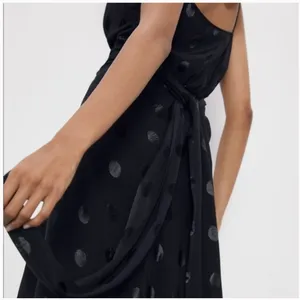 Zara Black Polka Dot Midi Slip Dress thumbnail 6