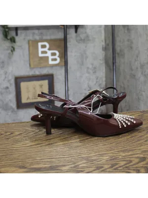 A New Day Womens Serafina Heels Rhinestone 94661788 Burgundy Red 10M thumbnail 6