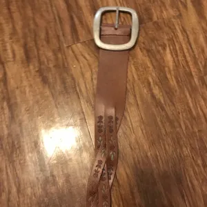 Vintage leather twisted tooled belt thumbnail 6