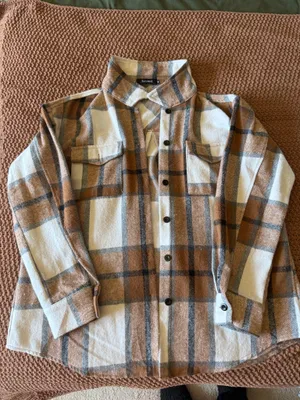 Flannel Shacket Brown Size M thumbnail 2
