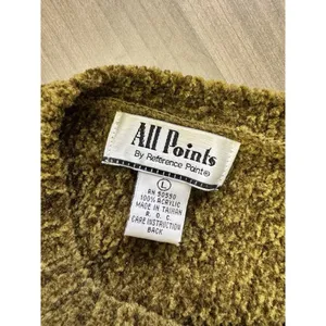 All Points Vintage Dark Colorblock Boxy Chenille Knit Sweater Womens Large thumbnail 5