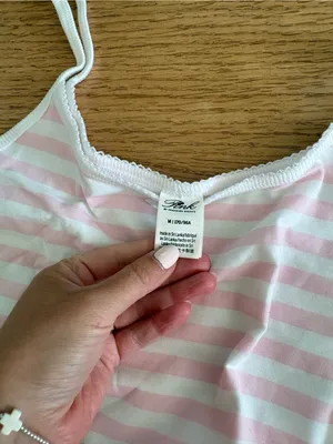 Frankie's Bikinis Pink & White Striped Tank Top and Shorts Set thumbnail 4