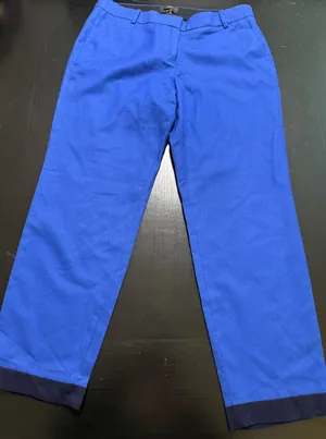 J.Crew Cafe Capri Royal Blue‎ 100% Wool Ankle Pants Navy Hem 11008 Womens 6 thumbnail 1
