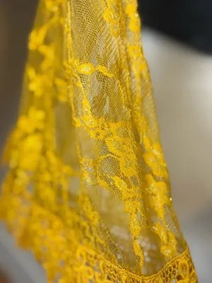 Polly & Esther Golden Yellow Lace Cardigan thumbnail 4
