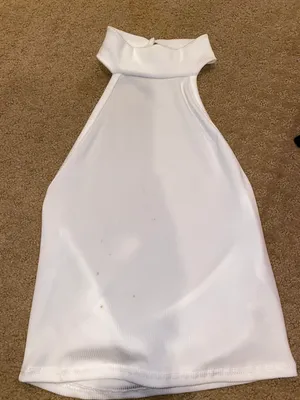 High Neck Crop Top White thumbnail 1