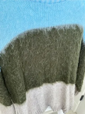 Nordstrom bp Label Oversized Brushed Trixie Colorblock Fuzzy Knit Sweater Size M thumbnail 8