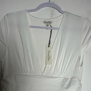 Dress Day White Maxi Dress‎ Womens Large V Neck Empire Waist Flowy Boho Formal thumbnail 4