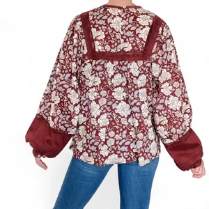 Cleobella Brown & White Floral Crochet Cottage Blouse thumbnail 5