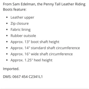 Sam Edelman Black Leather Penny Knee High Zip Up Biker Moto Boots 7.5 thumbnail 10