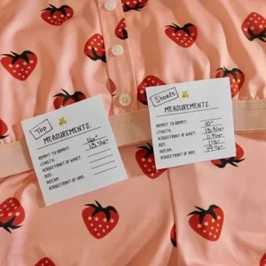 NEW!! STRAWBERRY Print Red Pink Cropped Loungewear Two Piece Set X-Large thumbnail 10
