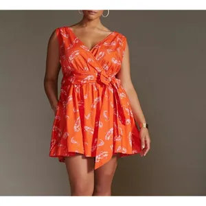 Anthropologie Maeve Wrap Dress Size Medium Petite Mainely Lobster Mini Coastal Summer Boho thumbnail 8