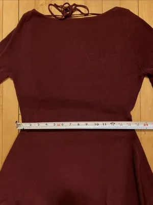 Meshki Zahra Open Back Long Flare Sleeve Burgundy Brown Mini Dress thumbnail 9