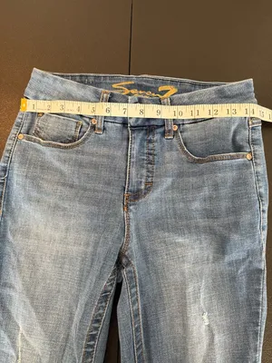 Seven7 Tummyless High Rise Skinny Jeans Size 4 Light Wash thumbnail 4