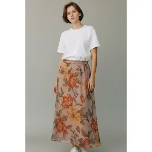 L Skirt Floral Skirt Chiffon Cottagecore Romantic Croquet Fairycore Vintage 90's thumbnail 5