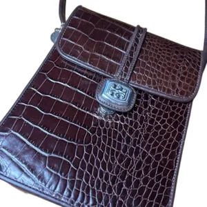 One World by Brighton Brown Croc Embossed Crossbody Bag & Wallet Set thumbnail 3