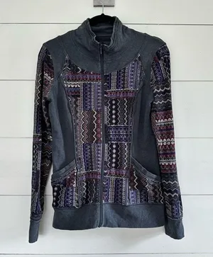 Prana Geometric Patterned Zip Up Sweatshirt Size Medium thumbnail 1