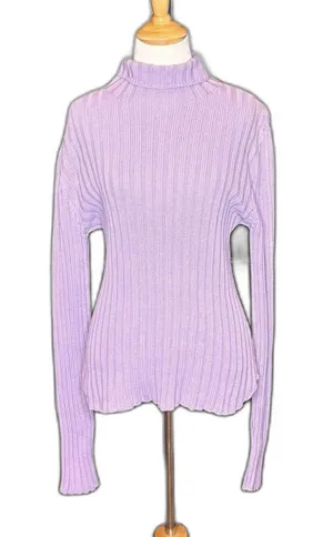 Banana Republic Turtle Neck Lavender Purple Sweater Size Large Womens Cotton thumbnail 1
