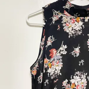 Maeve 100% Silk Sleeveless Sheer Black Floral Blouse thumbnail 4