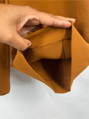 Aritzia Wilfred The Effortless Pant Cropped Caramel Brown Pleated Pants Size 2l thumbnail 6