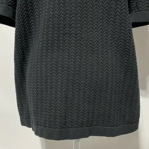 Abercrombie & Fitch Cable Knit Short Sleeve Sweater Tee Faded Black Size Large thumbnail 10