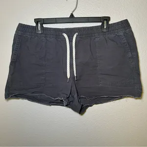 Vuori Vintage Ripstop Gray Raw Hem Elastic Waist Pull On Shorts Women’s Size XL thumbnail 2