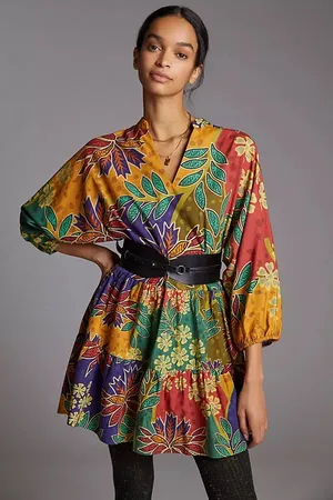 Anthropologie Floral Flowy Mini Dress, Size XS thumbnail 1