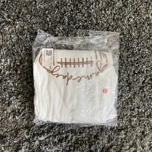 Football Gameday V-Neck Long Sleeve T-Shirt in White, Size XL​​​​​​​ thumbnail 2