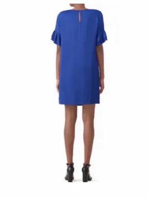 Amanda Uprichard Royal Blue Ruffle Sleeve Mini Dress thumbnail 2