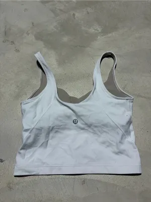 Lululemon White align Cropped Tank Top Bra 2 thumbnail 7