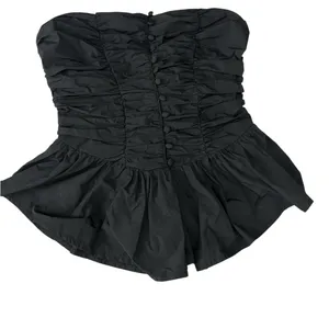 NEW Kimchi Blue Adeline Peplum Bow Back Tube Top Size XS thumbnail 4