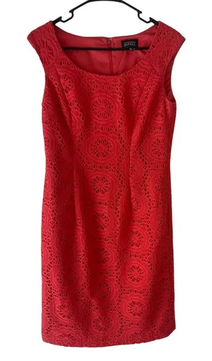 Adrianna Papell Women's Size 8 Coral‎ Pink Sheath Knee High Dress thumbnail 1