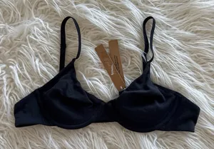 Skims Cotton Jersey T-Shirt Bra Soot Size 34A thumbnail 1